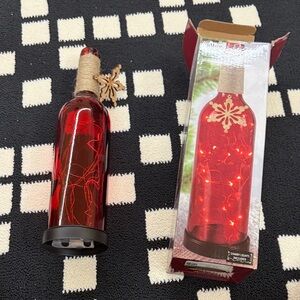 Red Holiday Wine Bottle LED String Light - Decorative Accent